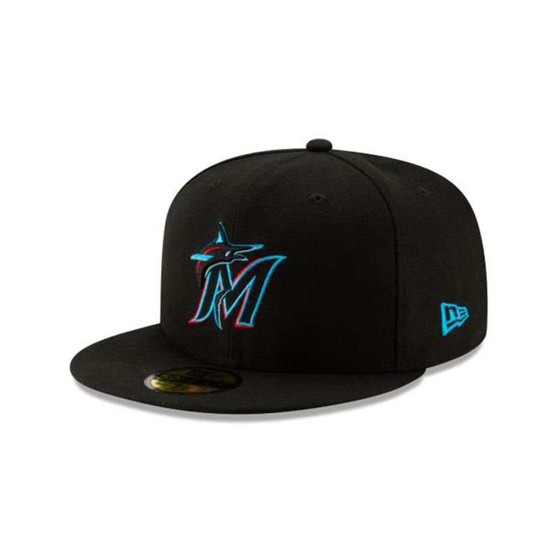 MLB Miami Marlins 2019 Authentic Collection 59Fifty Fitted (SGM8256) - Black New Era Caps